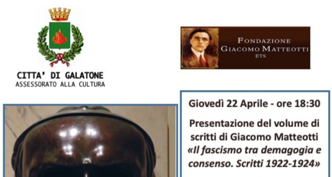 Presentazione di G. Matteotti, “Il fascismo tra demagogia e consenso. Scritti 1922-24”