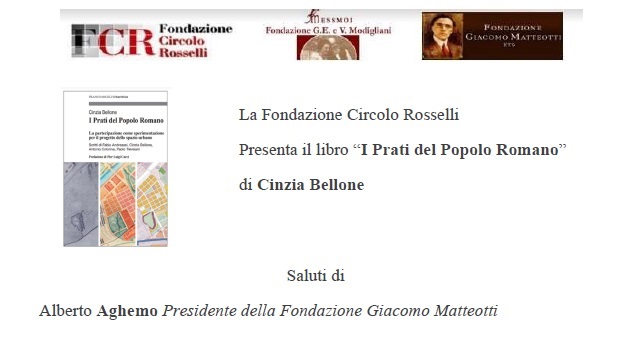 Presentazione del libro “I Prati del Popolo Romano” di Cinzia Bellone