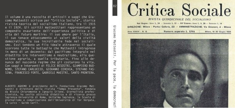 IN VOLUME GLI ARTICOLI DI MATTEOTTI PER “CRITICA SOCIALE”