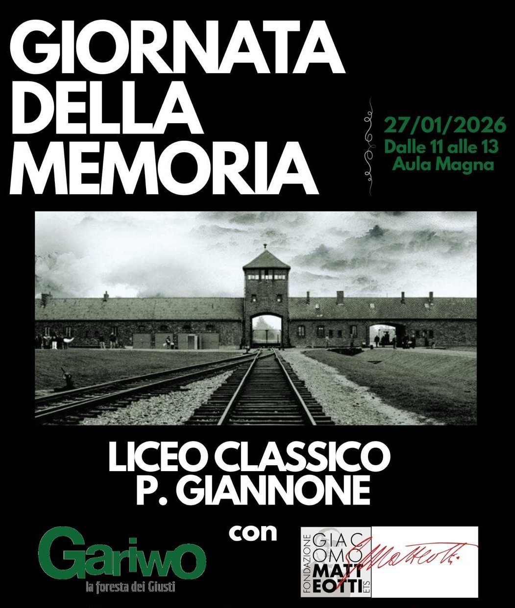 LA MEMORIA CHE ILLUMINA: La Fondazione Matteotti e GARIWO hanno celebrato la Giornata della Memoria con gli studenti del Liceo classico “P. Giannone” di Benevento