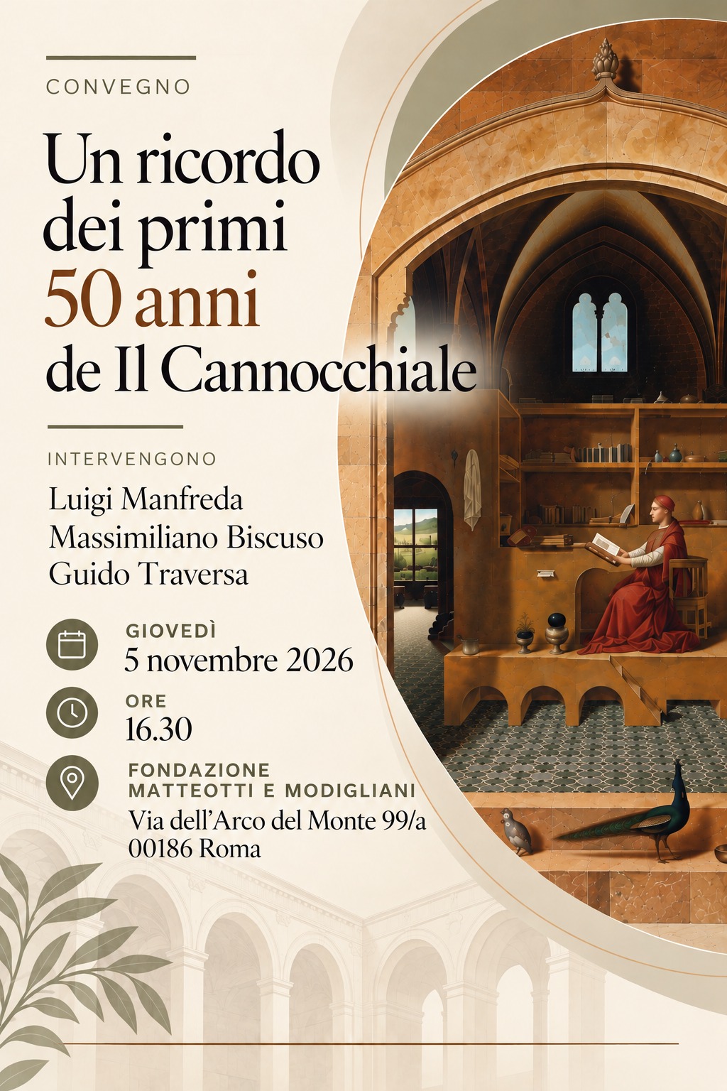 Giovedì 5 novembre alle 16:30 le Fondazioni Giacomo Matteotti ETS e Modigliani – ESSMOI ospitano il convegno sul tema UN RICORDO DEI PRIMI 50 ANNI DE IL CANNOCCHIALE